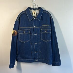 Mecca USA Mens Urban Vintage Hip Hop Streetwear Y2K 90’s Denim Jacket Size Large